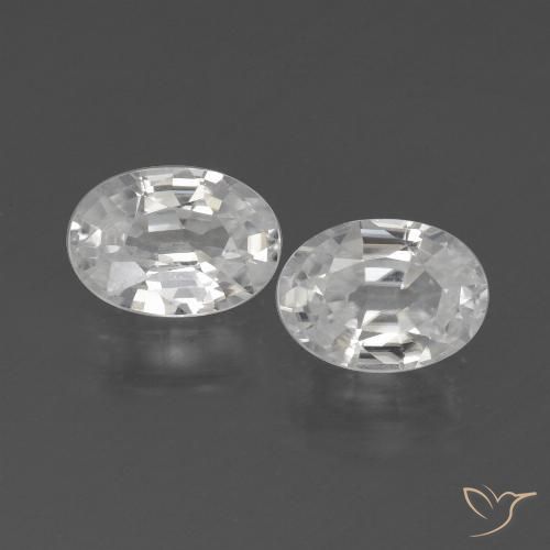 2.36ctw Natural Branco Zircão, oval, VVS