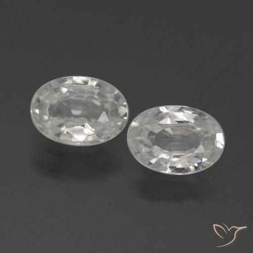 2.04ctw Natural Branco Zircão, oval, VVS-VS