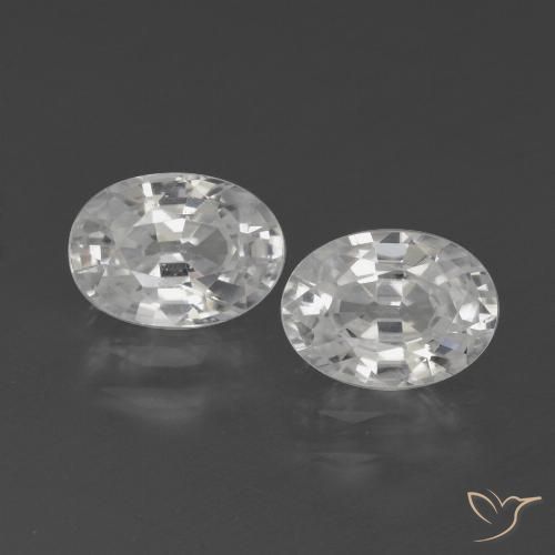 2.62ctw Natural Branco Zircão, oval, VVS-VS