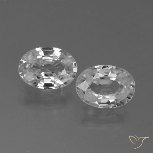 2.39ctw Natural Branco Zircão, oval, VVS-VS