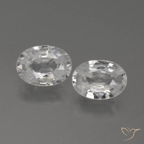 2.23ctw Natural Branco Zircão, oval, VVS