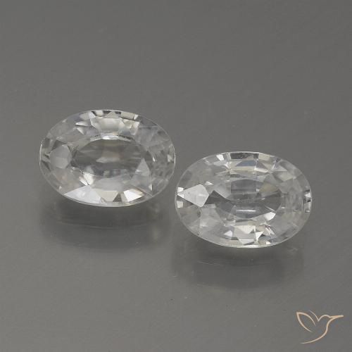 2.29ctw Natural Branco Zircão, oval, VVS