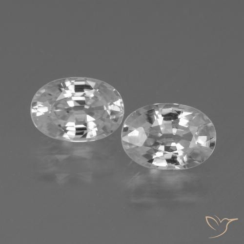 2.63ctw Natural Branco Zircão, oval, VVS-VS