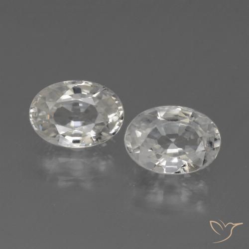 2.49ctw Natural Branco Zircão, oval, VVS