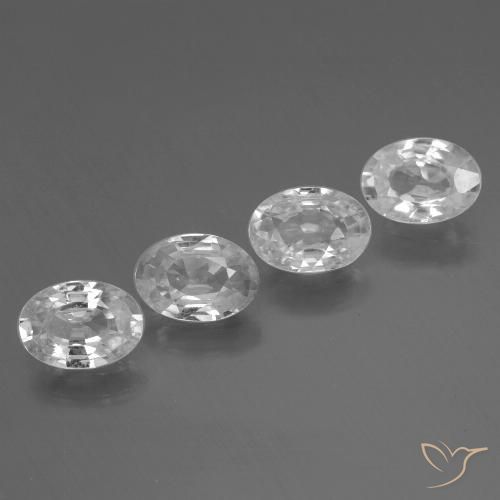 3.47ctw Natural Branco Zircão, oval, VS