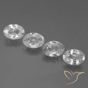 Pedras preciosas de Zircão Branco natural de 3.47 ct, oval, VS