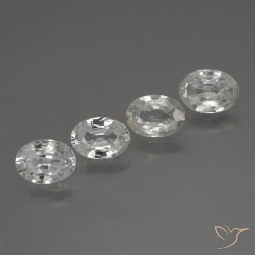 4.34ctw Natural Branco Zircão, oval, VS