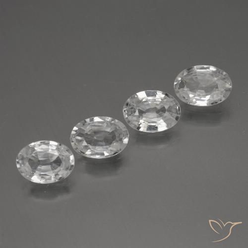 4.22ctw Natural Branco Zircão, oval, VVS-VS