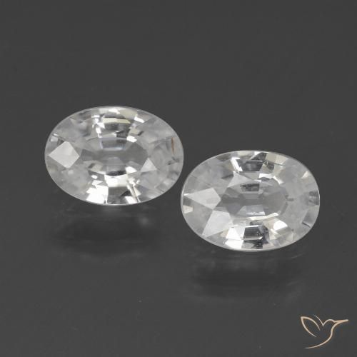 2.16ctw Natural Branco Zircão, oval, VVS-VS
