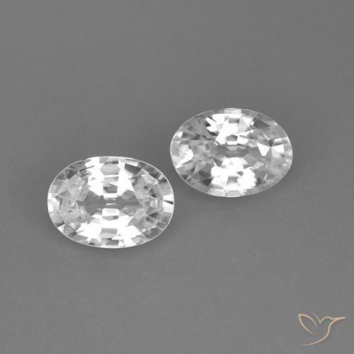 2.25ctw Natural Branco Zircão, oval, VS