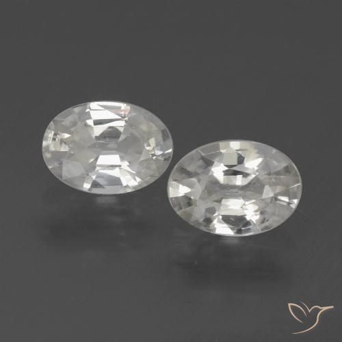 2.25ctw Natural Branco Zircão, oval, VVS-VS