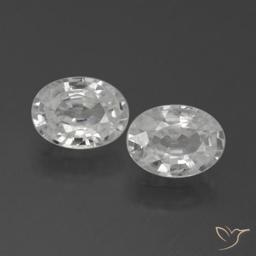 2.41ctw Natural Branco Zircão, oval, VVS