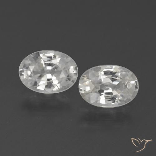 2.27ctw Natural Branco Zircão, oval, VS