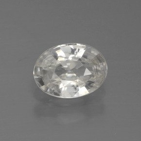 Zircão branco natural 1,01ct, corte oval, VS