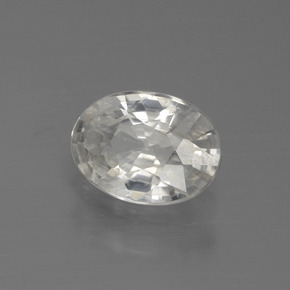 Zircão branco natural 1,01ct, corte oval, VS