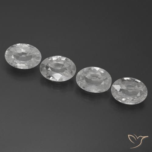 3.89ctw Natural Branco Zircão, oval, VVS-VS