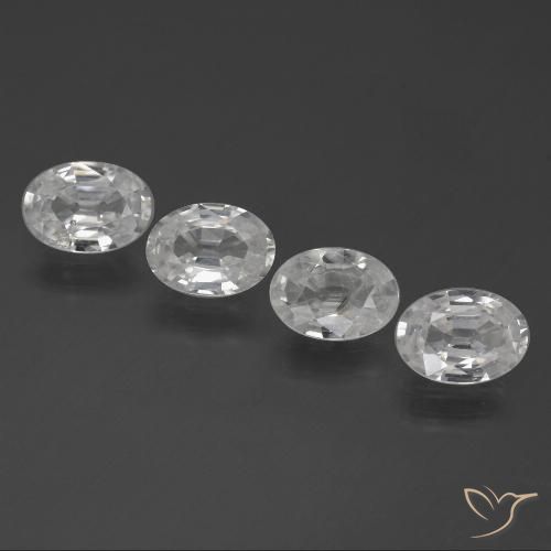 4.15ctw Natural Branco Zircão, oval, VS
