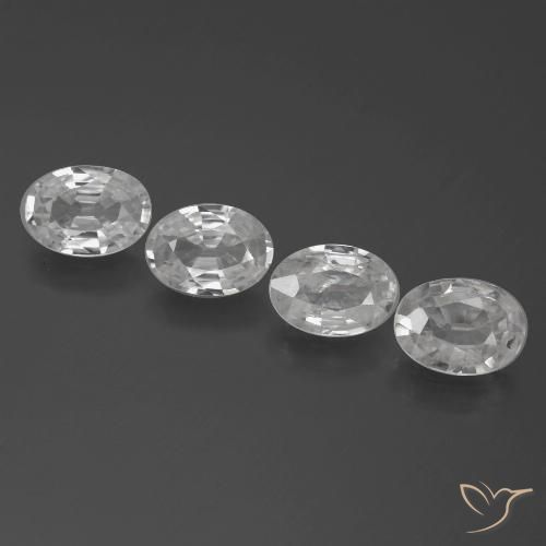 3.88ctw Natural Branco Zircão, oval, VS