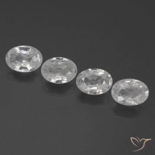3.94ctw Natural Branco Zircão, oval, VS