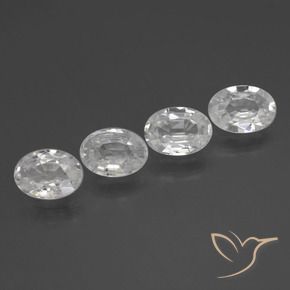 Pedras preciosas de Zircão Branco natural de 4.13 ct, oval, VVS-VS
