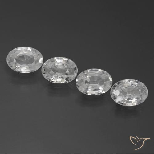 4.19ctw Natural Branco Zircão, oval, VVS-VS