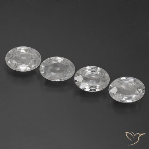 4.09ctw Natural Branco Zircão, oval, VVS