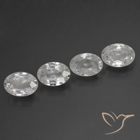 Pedras preciosas de Zircão Branco natural de 4.09 ct, oval, VVS