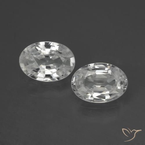 2.14ctw Natural Branco Zircão, oval, VS