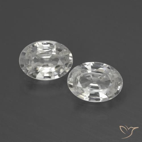 2.09ctw Natural Branco Zircão, oval, VVS-VS