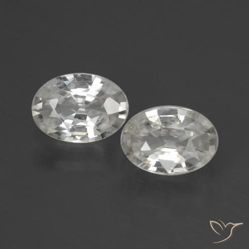 2.24ctw Natural Branco Zircão, oval, VS