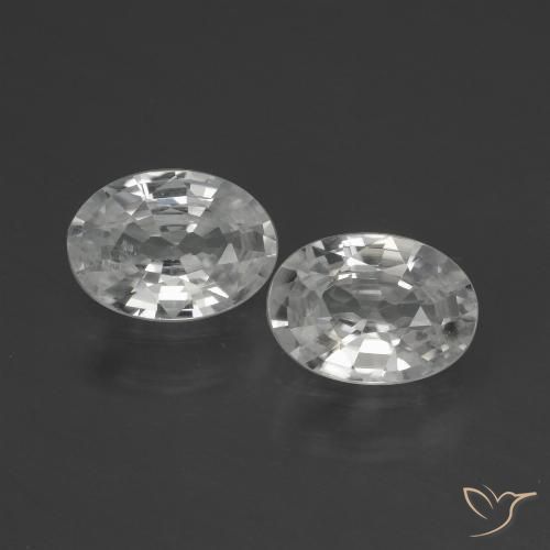 2.06ctw Natural Branco Zircão, oval, VS