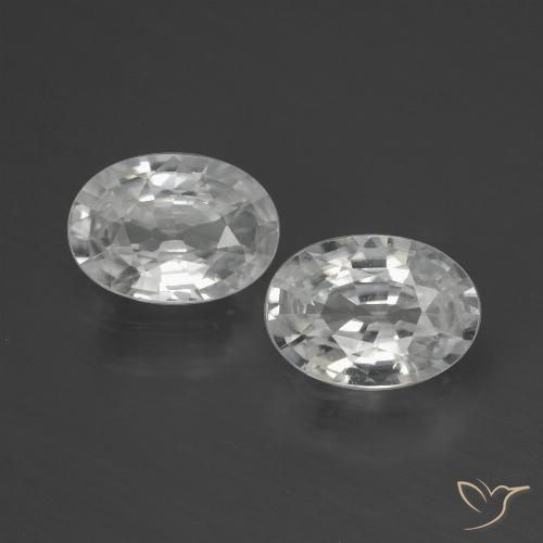 2.26ctw Natural Branco Zircão, oval, VVS