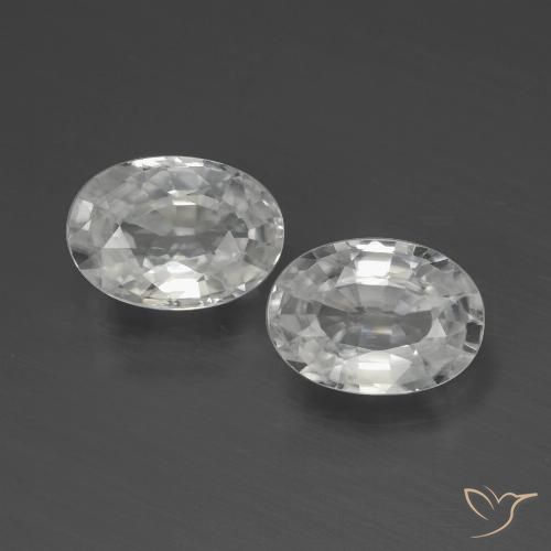 2.46ctw Natural Branco Zircão, oval, VVS-VS