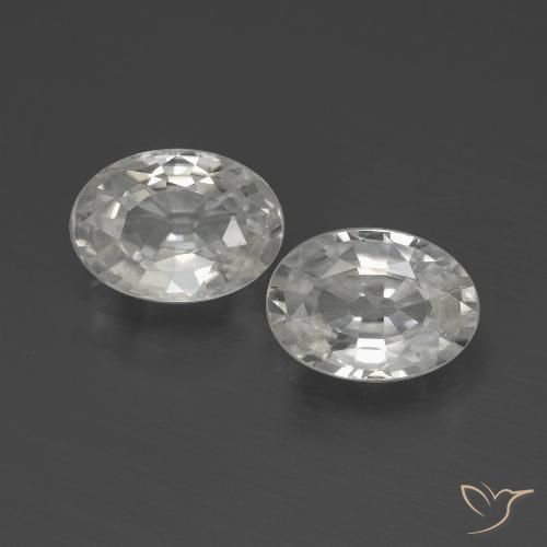 2.28ctw Natural Branco Zircão, oval, VVS-VS