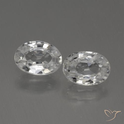 2.40ctw Natural Branco Zircão, oval, VS