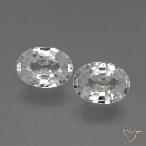 2.25ctw Natural Branco Zircão, oval, VS