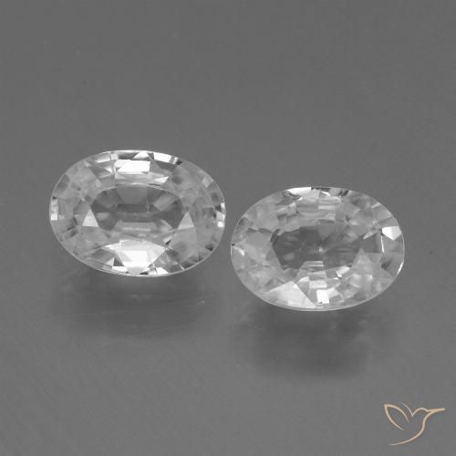 2.30ctw Natural Branco Zircão, oval, VVS