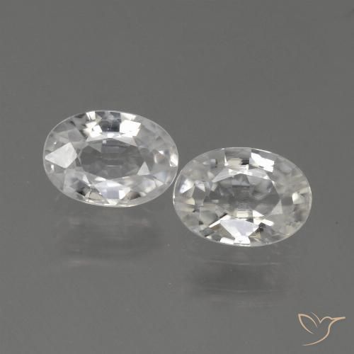 2.17ctw Natural Branco Zircão, oval, VS