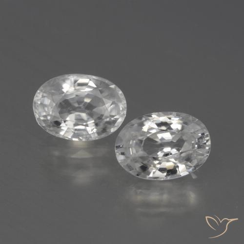 2.45ctw Natural Branco Zircão, oval, VS