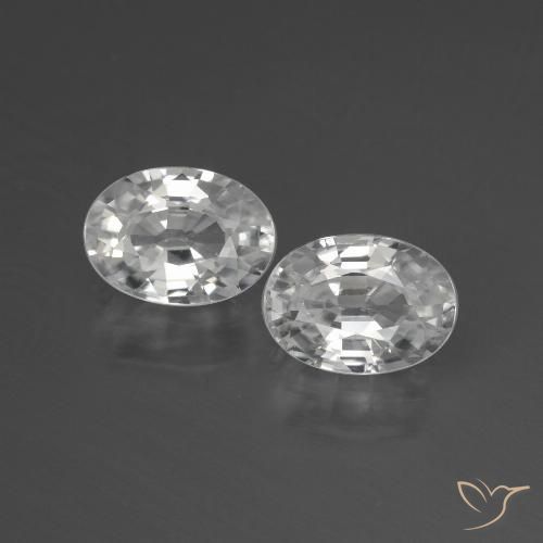 2.57ctw Natural Branco Zircão, oval, VS