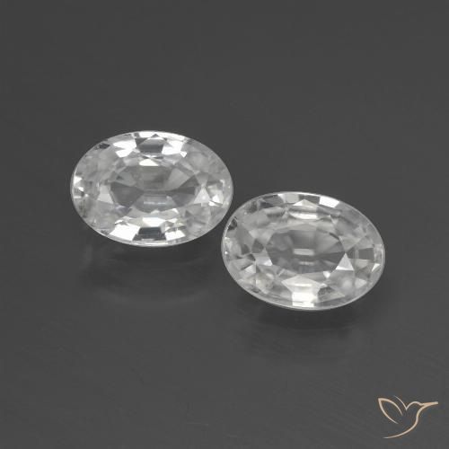 2.44ctw Natural Branco Zircão, oval, VS