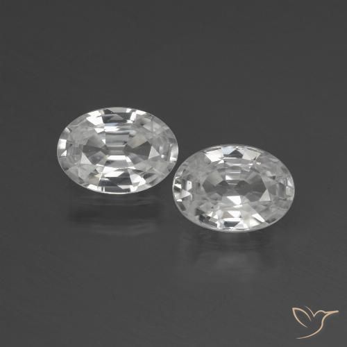 2.28ctw Natural Branco Zircão, oval, VVS-VS