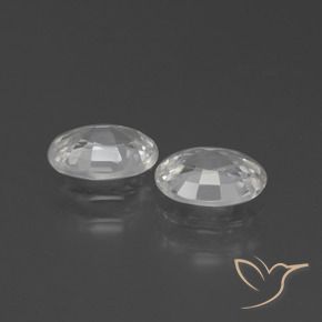 Pedras preciosas de Zircão Branco natural de 2.28 ct, oval, VVS-VS
