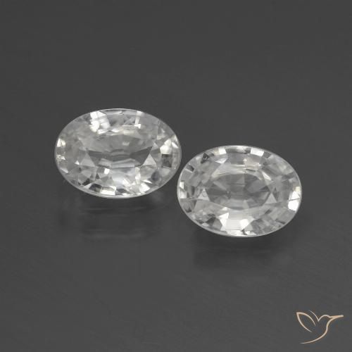2.42ctw Natural Branco Zircão, oval, VS