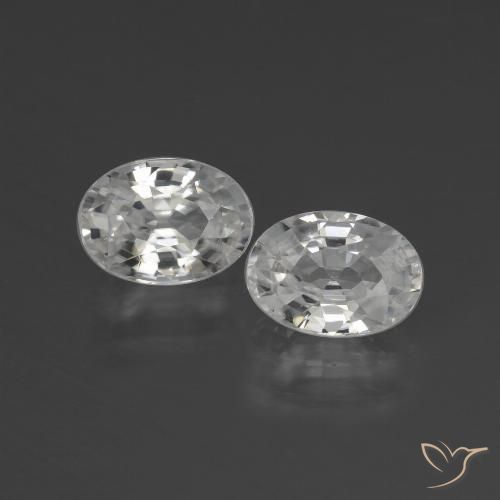 2.56ctw Natural Branco Zircão, oval, VVS