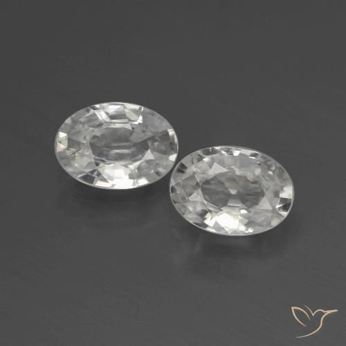 2.29ctw Natural Branco Zircão, oval, VS