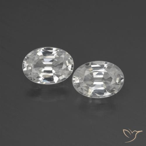 2.30ctw Natural Branco Zircão, oval, VS