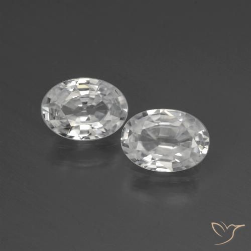 2.16ctw Natural Branco Zircão, oval, VS