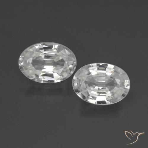 2.29ctw Natural Branco Zircão, oval, VVS