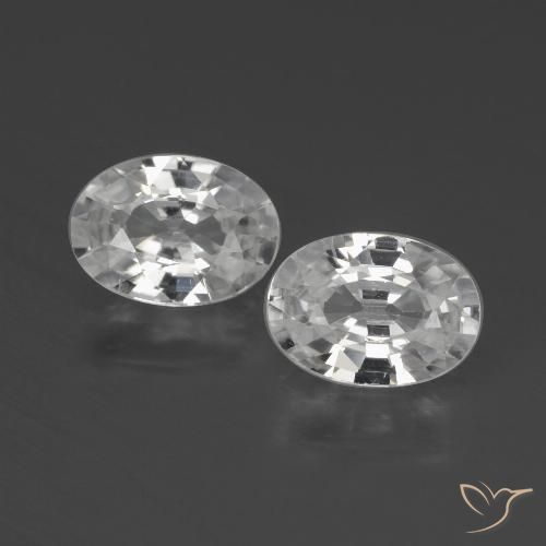 2.23ctw Natural Branco Zircão, oval, VVS-VS